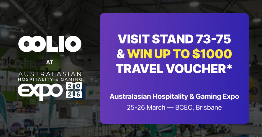 Visit Oolio at stand 73-75 and win up to $1000 travel voucher!