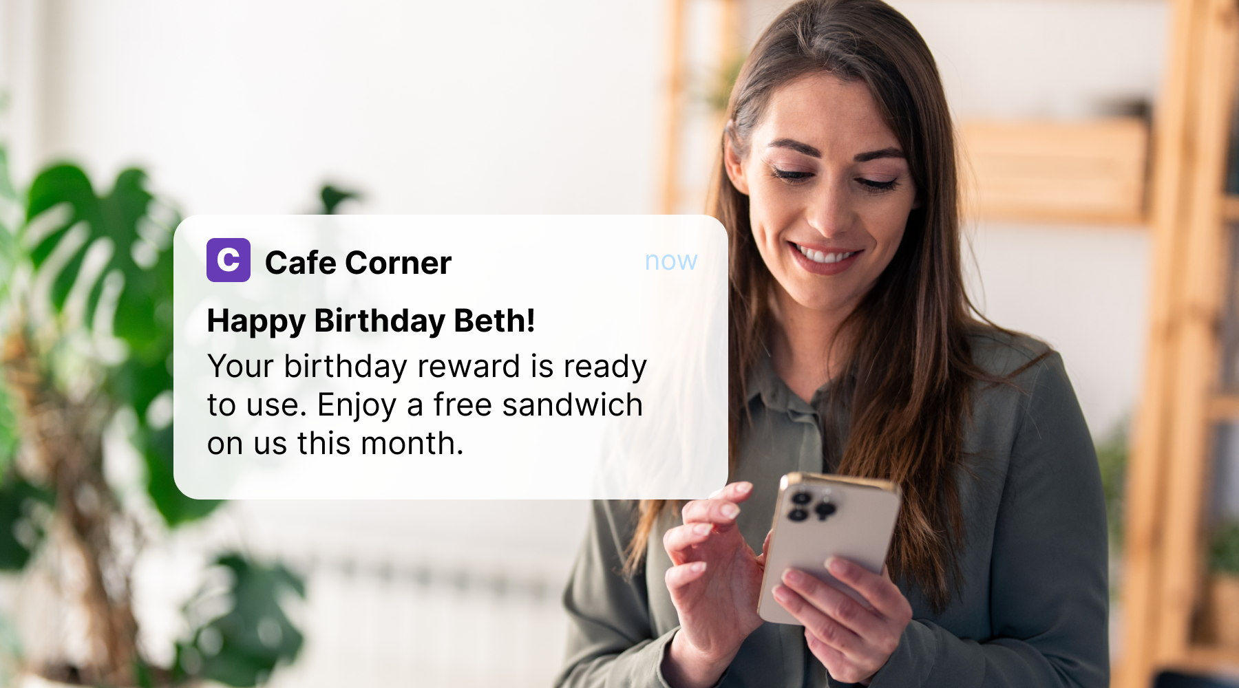 person getting a gift card